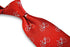 red tie with white bicycle design